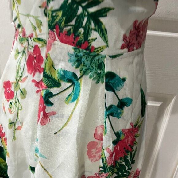REFORMATION MINI DRESS PERLA RUFFLE SCOOP NECK TROPICAL FLORAL Sz 4 COCONUTGIRL - Picture 9 of 16